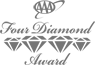 The image shows a logo with "AAA Four Diamond Award" text and four diamond icons arranged in a row, symbolizing a prestigious rating.